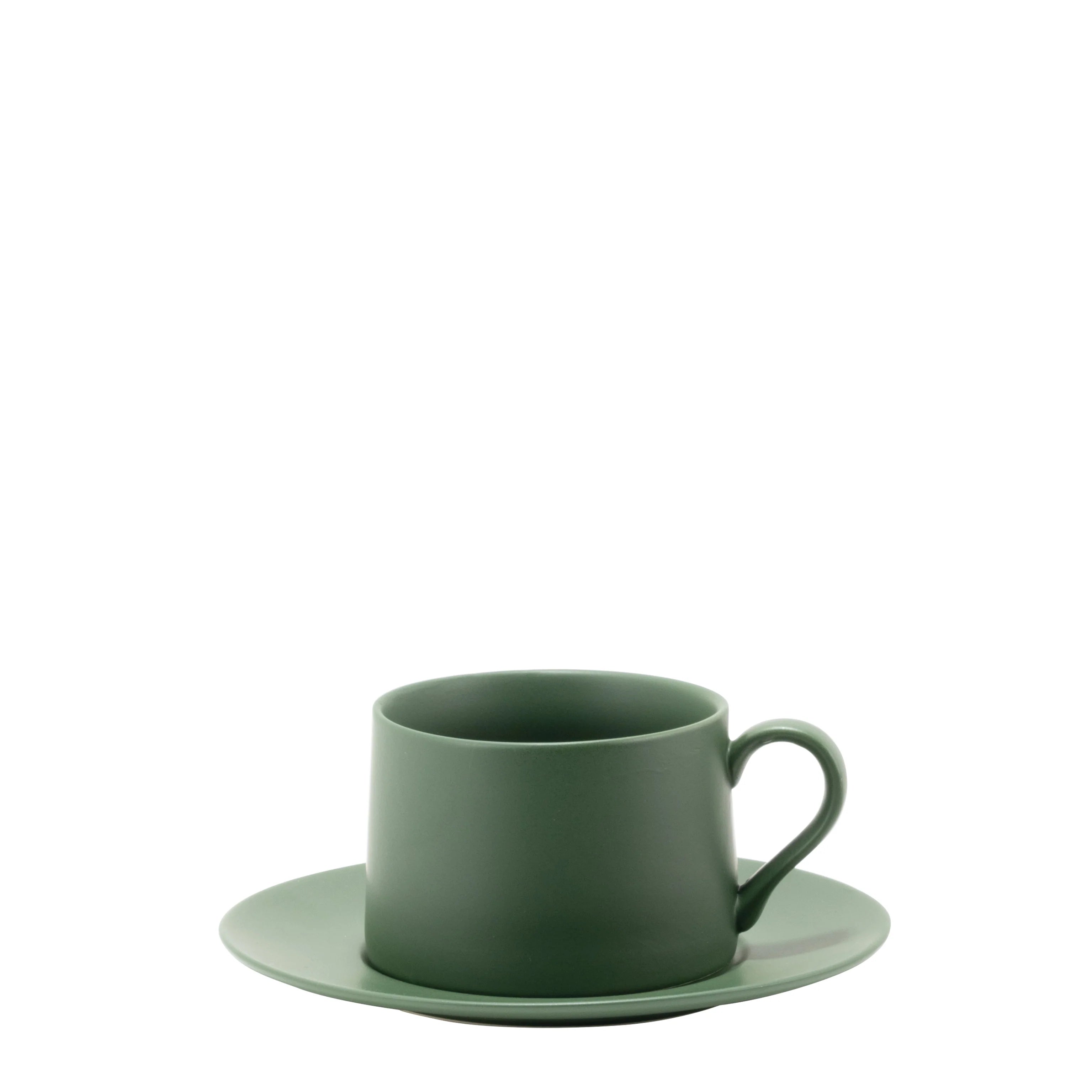 Tea cup and saucer olive green Levante - Zafferano