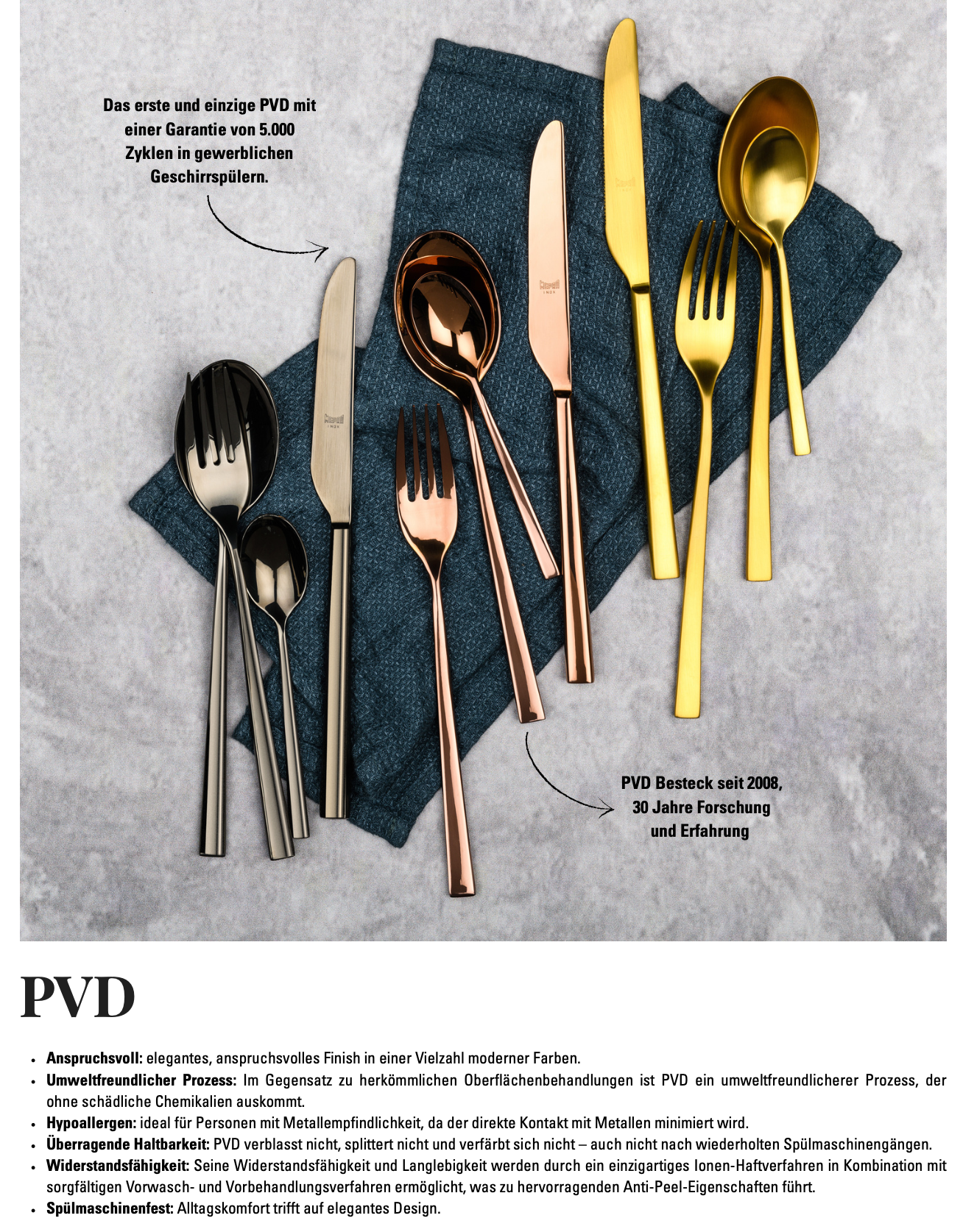 Ensemble de couverts 24 pièces Stoccolma Pvd Or Glacé - Mepra