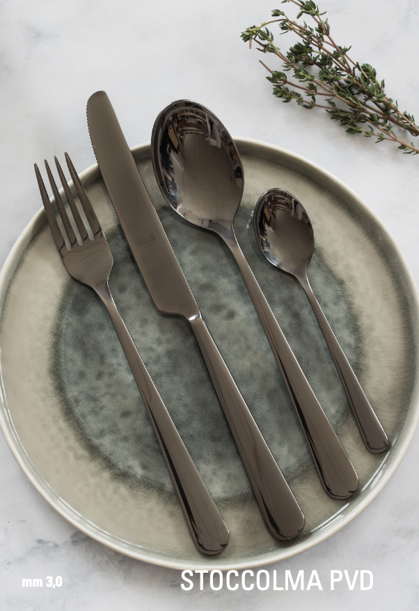 Ménagère 24 pièces Stoccolma Pvd Nero Ice - Mepra