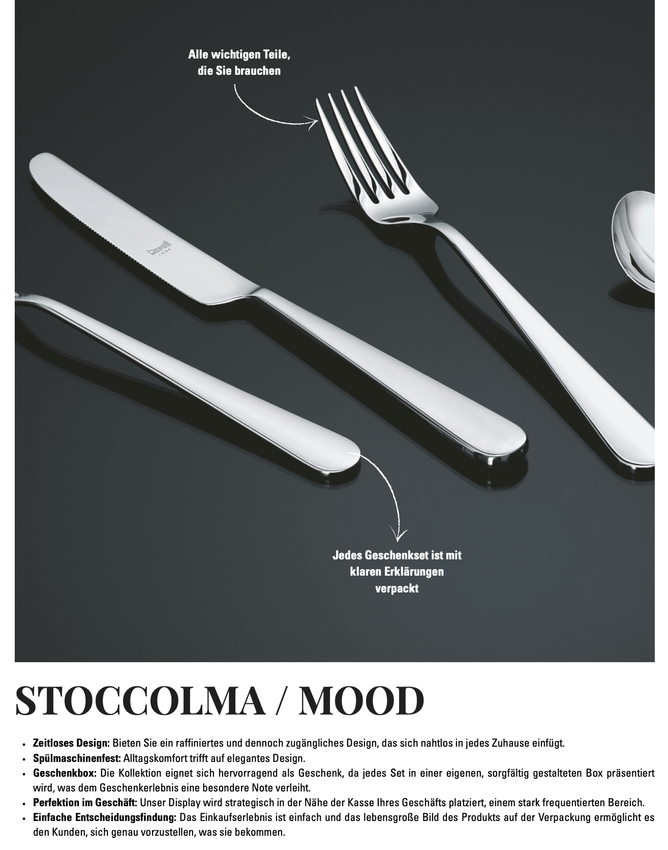 Ménagère 24 pièces Stoccolma Pvd Nero Ice - Mepra