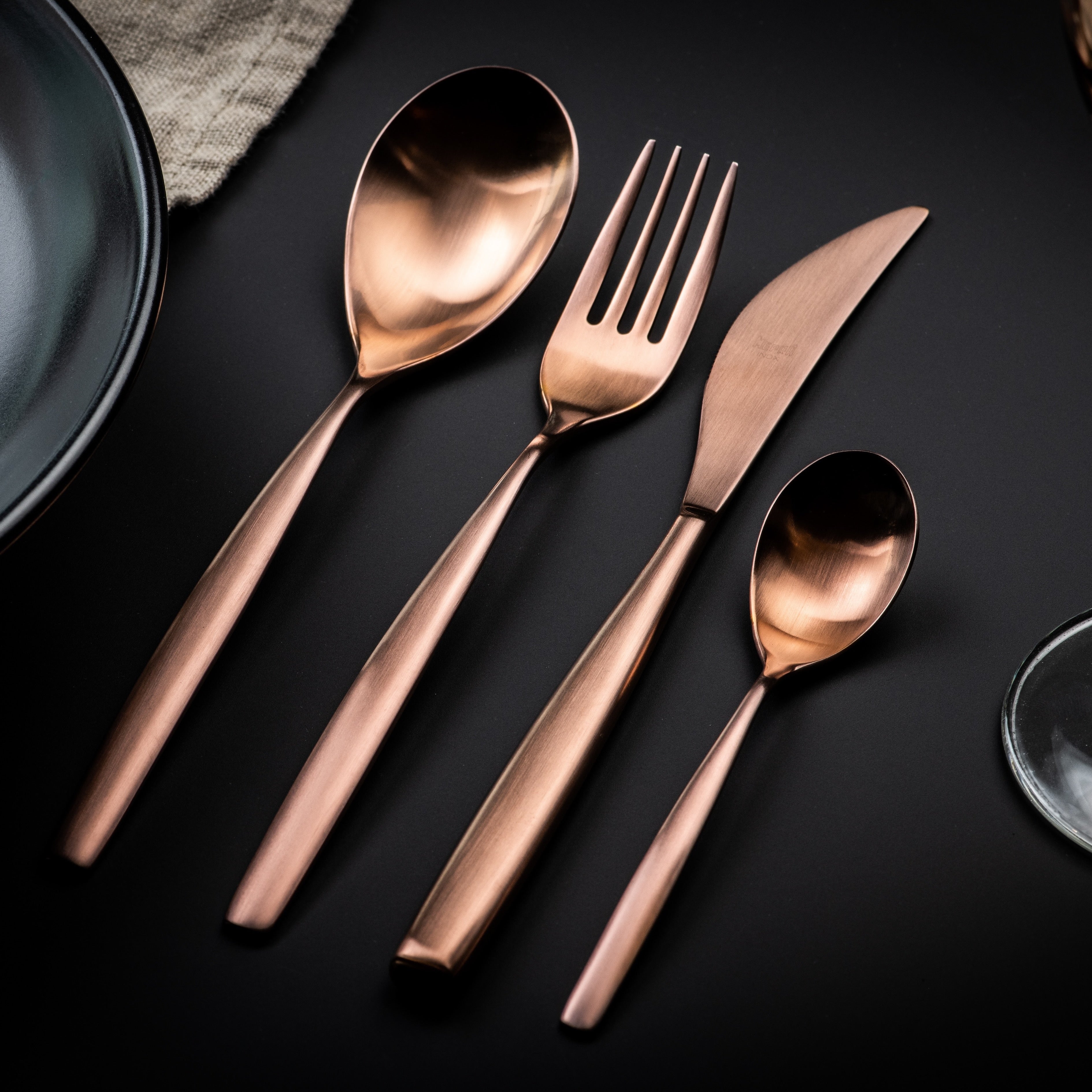 Cutlery set of 24 Stiria Pvd Bronze Ice - Mepra