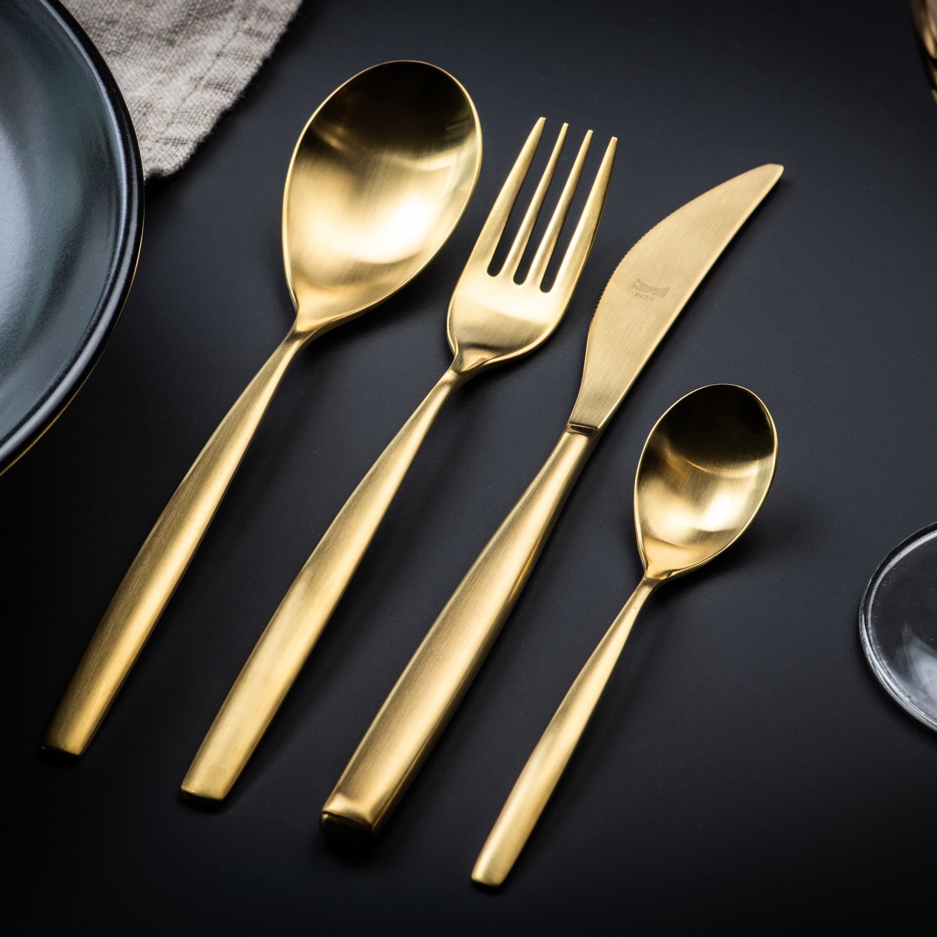 Cutlery set of 24 Stiria Pvd Gold Ice - Mepra