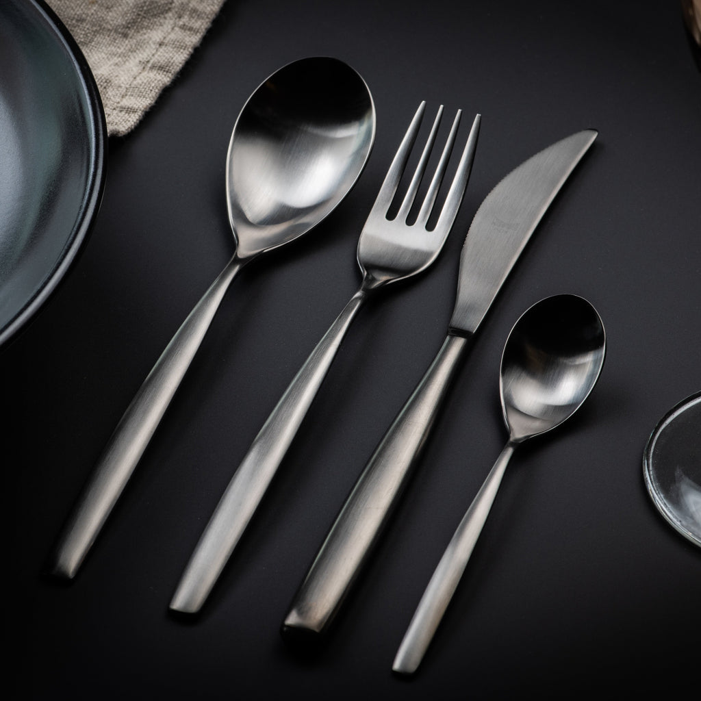 Service de couverts 24 pièces Stiria Pvd Nero Ice - Mepra