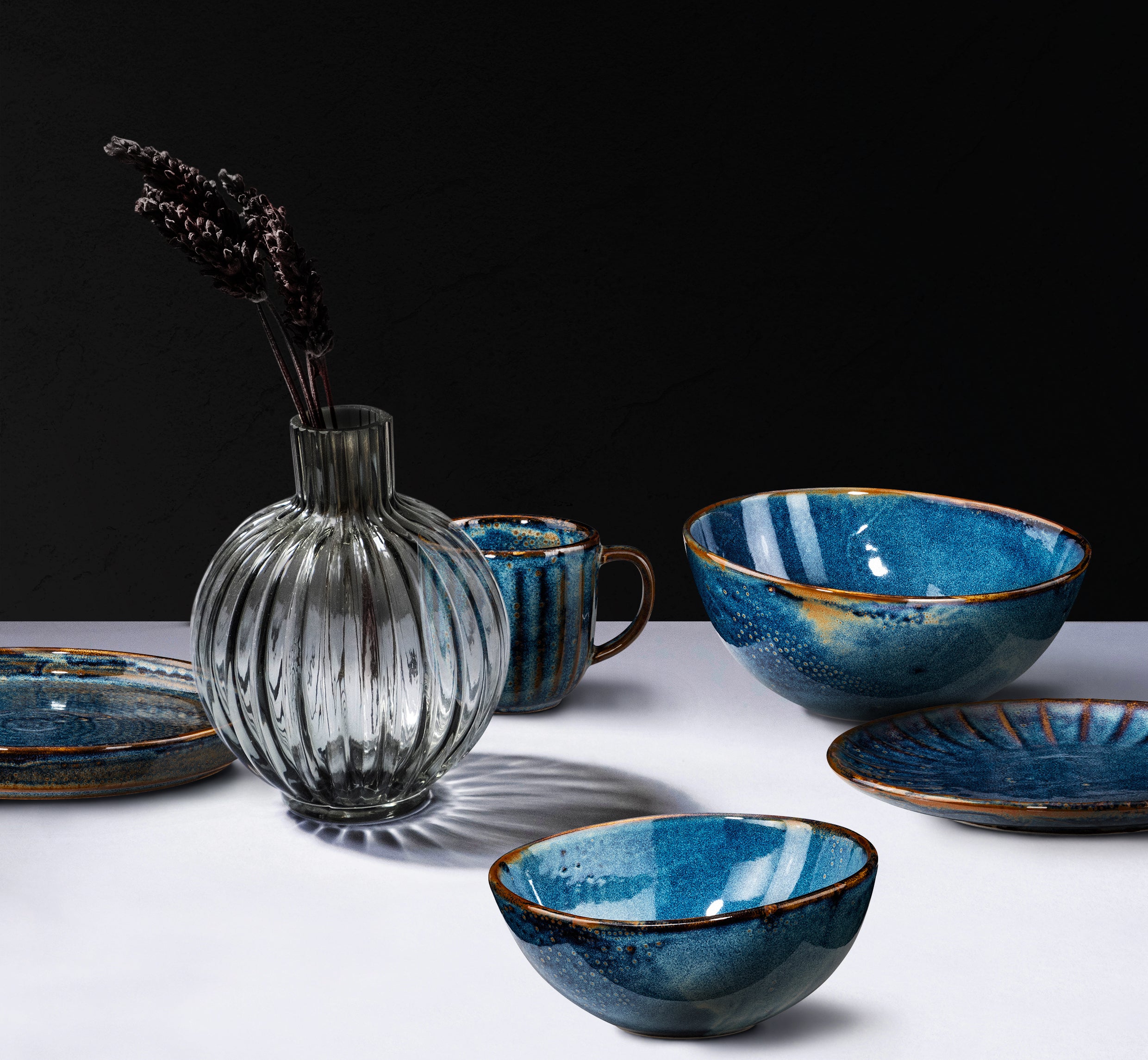 Assiette plate 20,5cm Deep Blue Line - Verlo